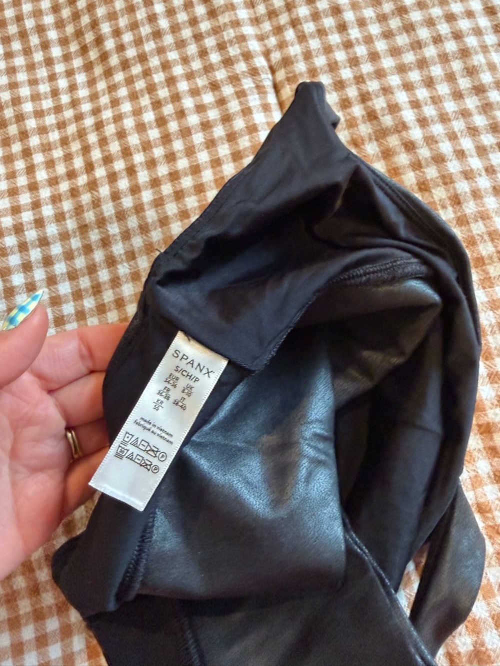 SPANX Black Faux Leather Tank Top Bralette - Picture 3 of 3